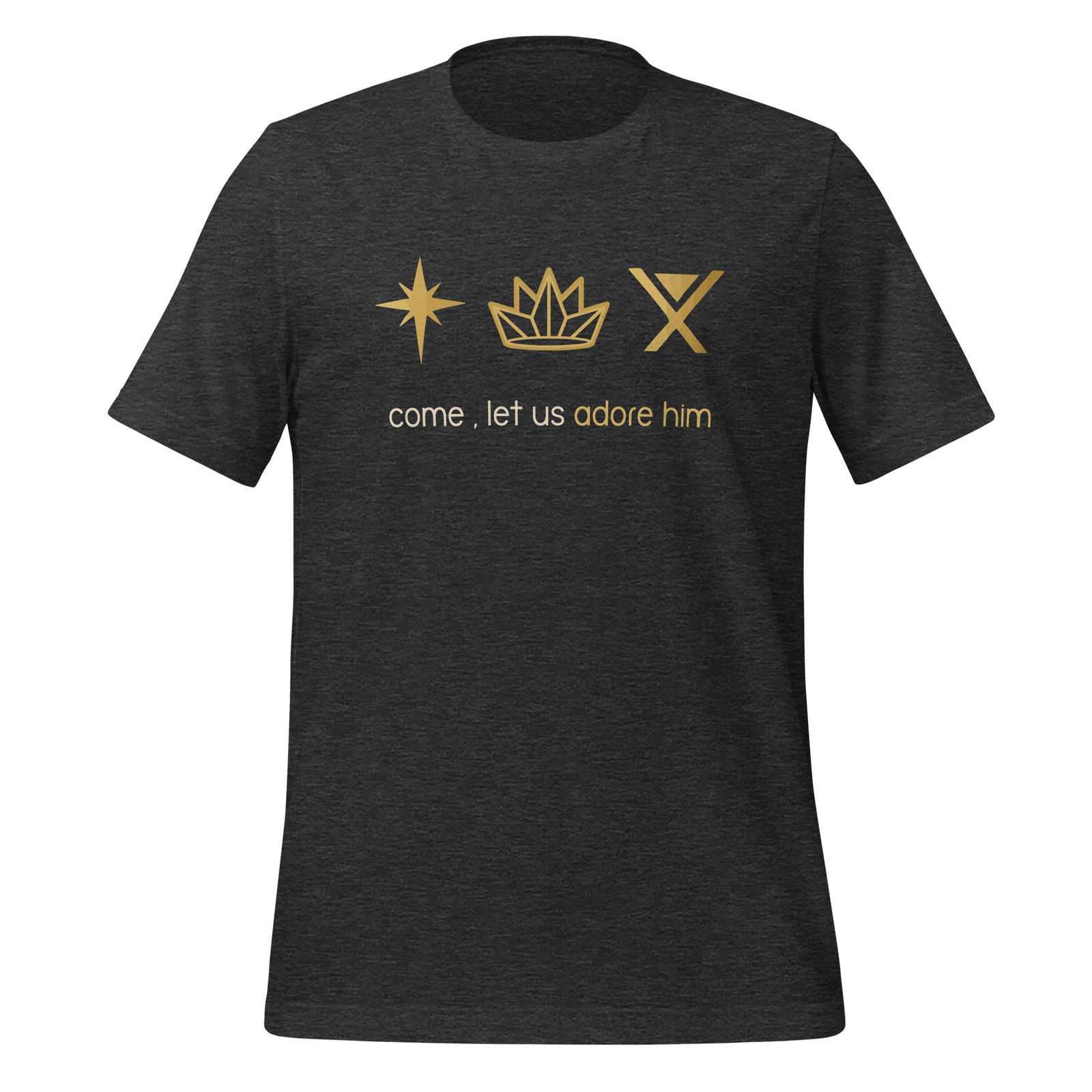 Come, Let Us Adore Him (Christmas) Dark - Unisex t-shirt - Image 4