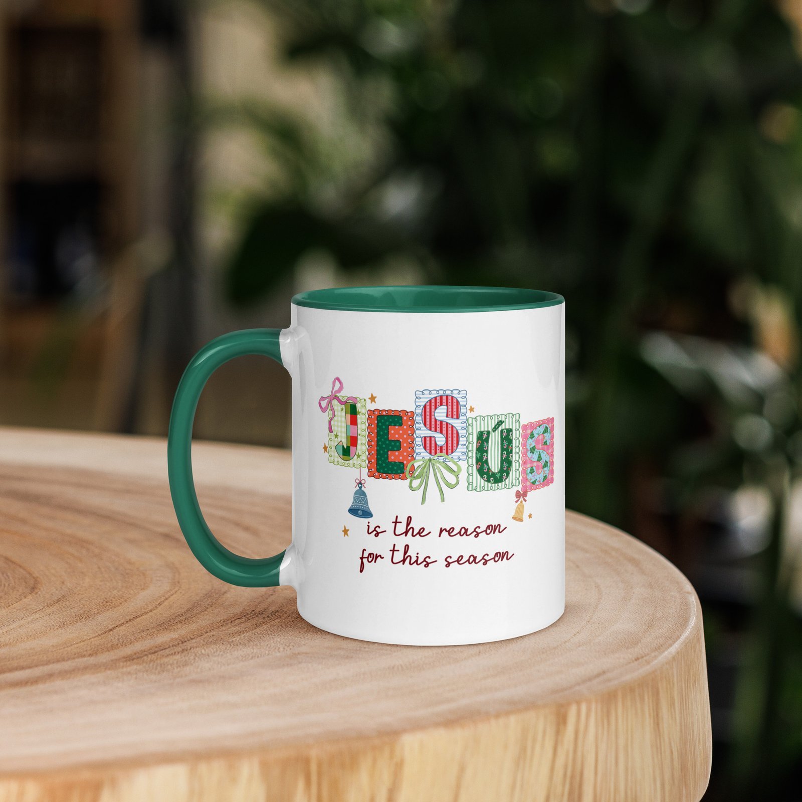 Jesus Is The Reason For This Season (Christmas) - Mug with Color Inside - Image 3